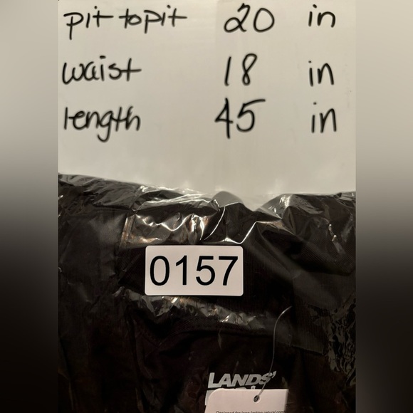 NEW Land’s End Twist Waist Midi Dress Tencel Long Sleeve black large 0157 - Picture 8 of 8